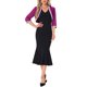 thumbnail image 2 of INSPIRE CHIC Chaqueta de Noche para Mujer con Ribete de Lentejuelas, Manga 3/4, Abierta al Frente, Corta de Chifón, Púrpura M, 2 of 6