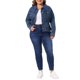 thumbnail image 2 of Agnes Orinda Chaqueta de Mezclilla Lavada con Bolsillos para Mujer Talla Grande de Manga Larga con Cuello Abatible para Escuela o Universidad 4X Azul Lavado Nieve, 2 of 6