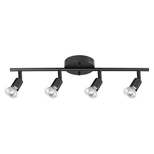 Iluminación Track Lighting Globe Electric Payton de 4 luces, color negro mate