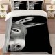 thumbnail image 1 of Donkey Peeking Out Pattern Bedding Set | Includes 1 Duvet Cover and 2 Pillowcases Multi-Color Print, 1 of 5