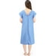 thumbnail image 3 of Bata de hospital NY Threads para mujer, suave y elegante, azul cielo, 3 of 7