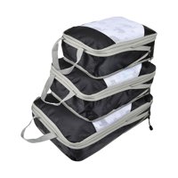 Magideal - Bolsas Organizadoras De Equipaje De Compresión, Bolsas De Almacenamiento De Viaje, Juego De Bolsas Organizadoras De Maletas Para Calcetines, Ropa, Zap Negro