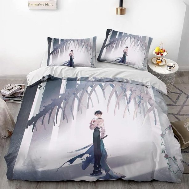 Attack- on G-iant Er-en Levi An-ime Soft 3D Printe-d Duvet- Cover B-edding Set with -Comfort-er Cover