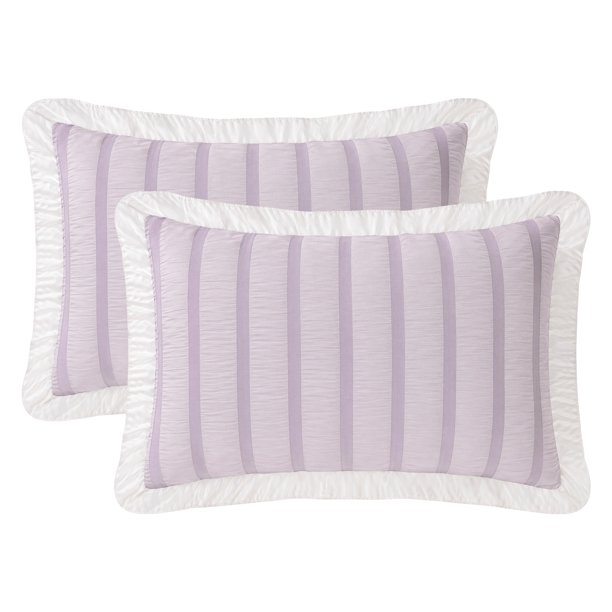 REGALWOVEN 2 Pack Funda de Almohada de Poliéster, Fundas de Almohada Suaves con Cierre de Sobre, Cubriendo Mujeres Hombres, Fundas de Almohada Resistentes a las Arrugas y Duraderas en Púrpura Queen