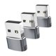 thumbnail image 3 of 3 Uds Tipo C 3,1 A USB 2,0 Adaptador Enchufe Transmisión De Datos Para Auriculares Gris, 3 of 5