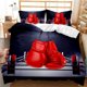 thumbnail image 2 of Boxing Gloves Comforter Cover Queen/King Size Teens Boys Men Sports Boxing Game Competitive Soft Polyester Duvet Cover,Black Red, 2 of 5