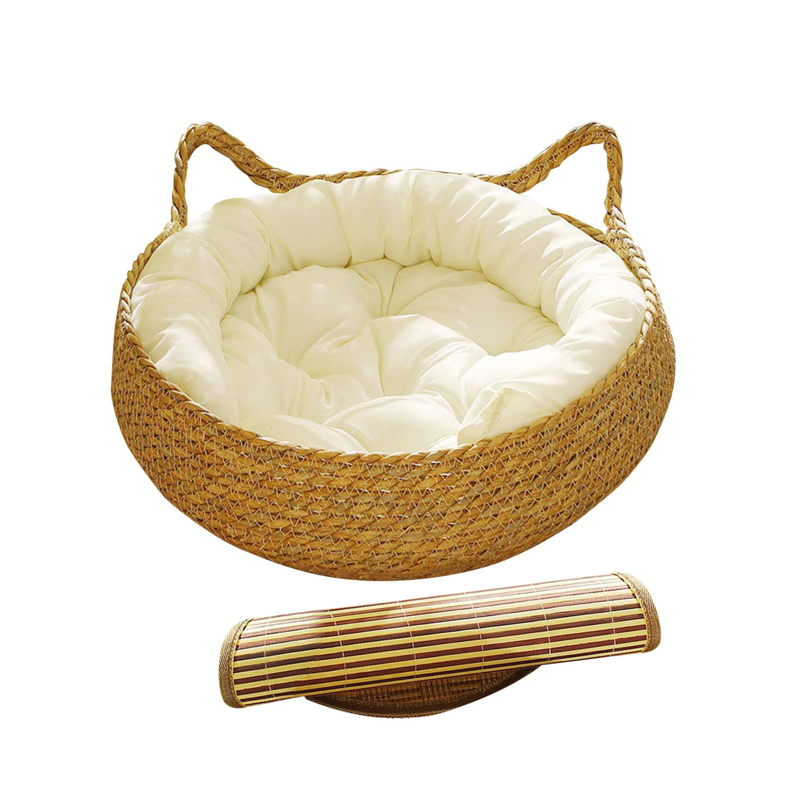 Cesta Para Cama De Gato, Tabla Rascadora Para Gatitos, Perros Pequeños, Gatos De Interior, Almohada Blanca De 43x14cm