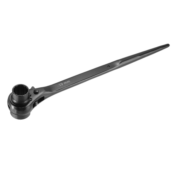 Uxcell 19 x 24mm Llave de Trinquete de Andamio de 12 Puntos Llave de Vaso de Trinquete (Negro)