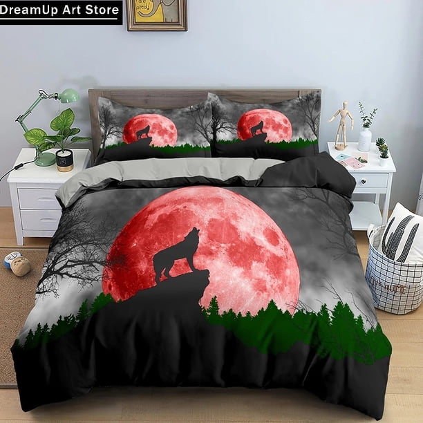 Animal Black Wolf Bedding Set Quilt Cover Bed Cover with Pillowcase Boys Adult Home Textile
