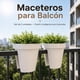 thumbnail image 4 of Set 2 Maceteros Colgante Para Balcon Terraza Jardin Plastico blanco, 4 of 9