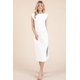 thumbnail image 1 of Vestido Midi Con Cuello Barco Espalda Abierta Y Mangas Cortas, 1 of 4