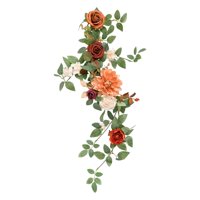 Bothyi - Guirnalda De Centro De Mesa Rústica Con Flores Artificiales Para Ceremonia, Mesa De Boda, Color Naranja