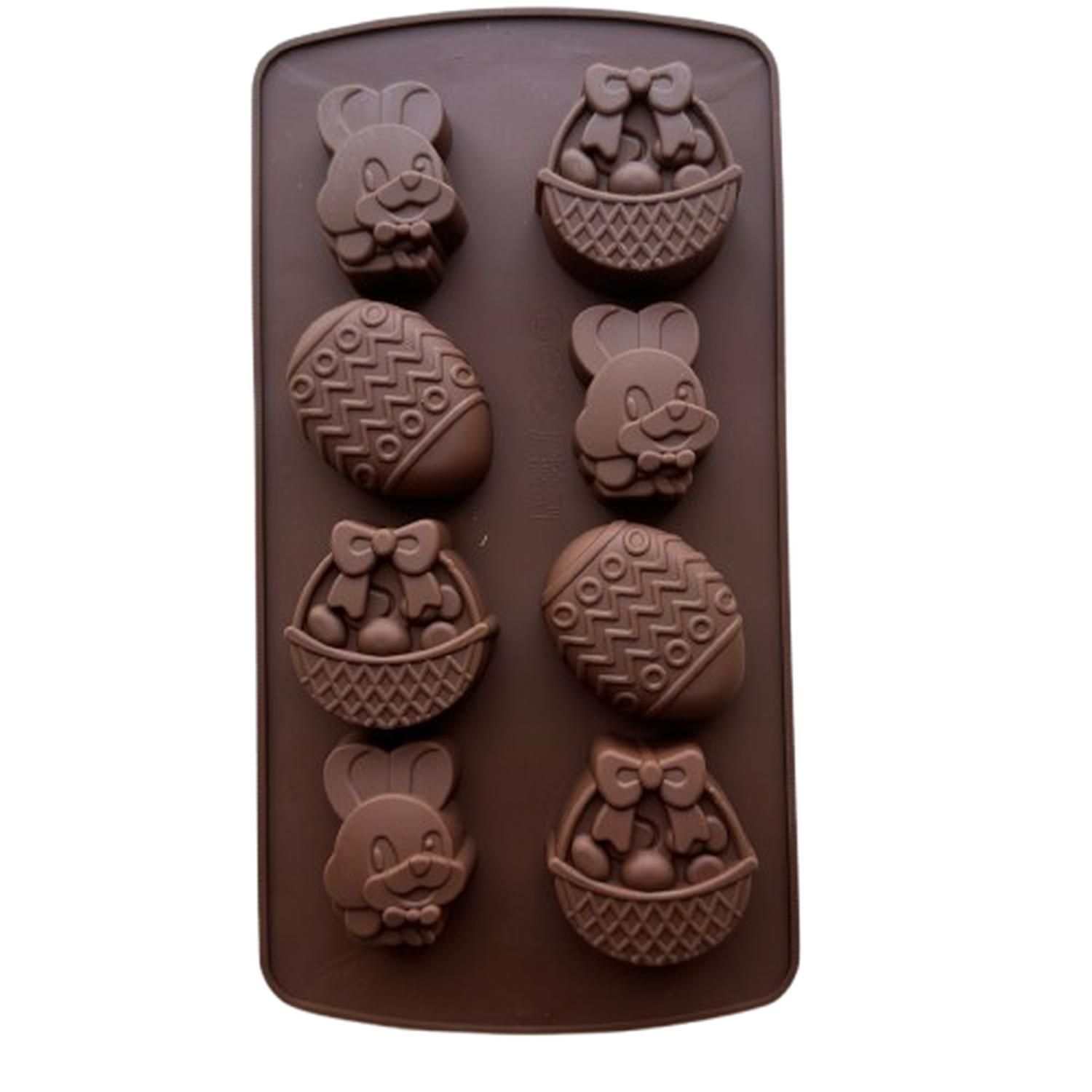 Genérico - Molde Silicona Huevitos Conejos Y Canastas 8 Cav Blanco