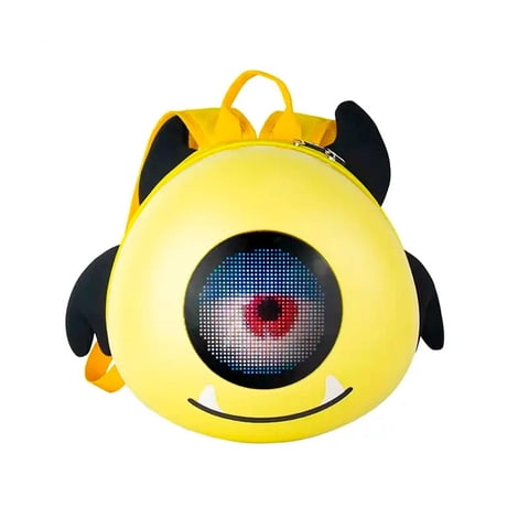 Global Latin Group - Mochila Infantil Con Pantalla Led Personalizable Y Power Bank Amarillo 10.5