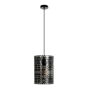 Hb Importaciones - Lámpara Colgante Pantalla Aluminio Negro Porta E-27 Incluye Ampolleta Cálida