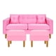 thumbnail image 1 of Sofa New Retro 3C + 2 Pouf Felpa 04 Rosado, 1 of 6