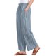 thumbnail image 4 of INSPIRE CHIC Pantalones de rayas con cordón casuales para mujer de regreso a clases, pantalones anchos de cintura alta de algodón sueltos azul M, 4 of 6