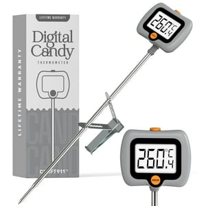 Termómetro Digital Candy Craft911 Con Clip Para Ollas Y Pantalla Lcd, Color Gris