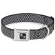 thumbnail image 1 of Collar para perro con cierre de hebilla en espiga dentado, negro/blanco - L, 1 of 6