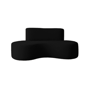 Mueblart - Sofá Curvo Moderno 3 Cuerpos Lino Negro