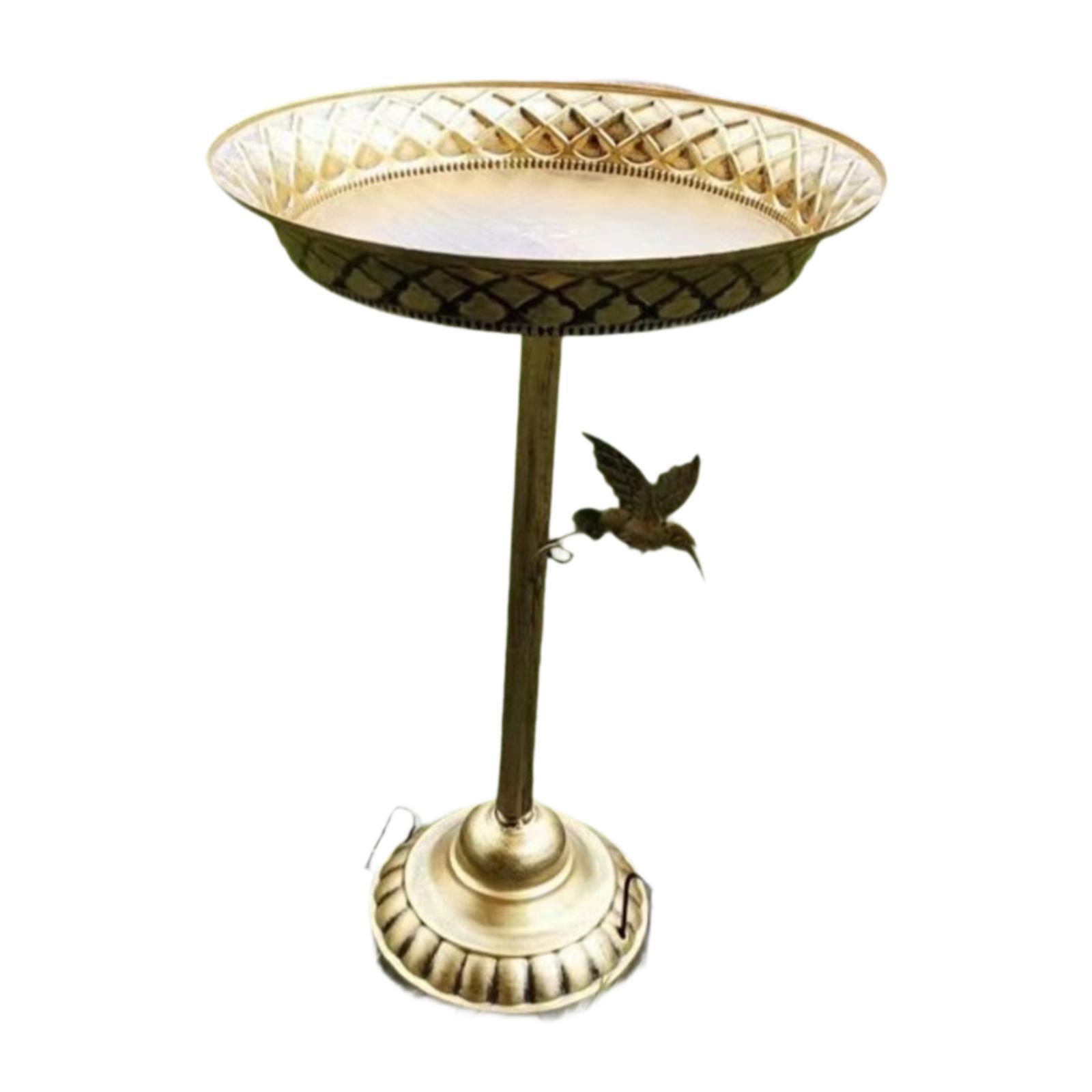 Magideal - Baño De Aves Al Aire Libre Comedero De Aves Placa De Hierro Fundido Pedestal Jardín De Pájaros Para Pájaros Para El Balcón Jardín De Jardín De Jardín Oro