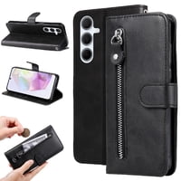 Gangxun - Funda Con Cremallera Para Samsung Galaxy A56 5G, Carcasa Cartera De Cuero Pu Con Soporte Y Tarjetero