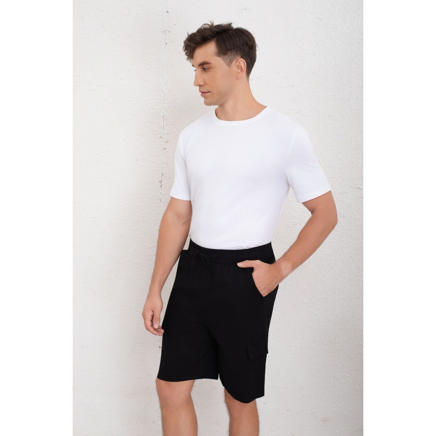 Likeshop - Short Cargo Bermuda Hombre Tipo Lino Temporada Primavera Verano 7145