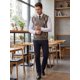 thumbnail image 2 of INSPIRE CHIC Chaleco de Punto Clásico sin Mangas para Hombre con Cuello en V y Diseño de Rombos S Marrón, 2 of 6