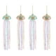 thumbnail image 1 of Adornos navideños de medusas de cristal, decoración costera para árbol de Navidad, juego de 4, adornos colgantes de cristal, 33 cm, decoración playera para árbol de Navidad., 1 of 5