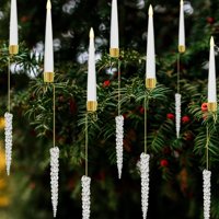 Xusx111 - Velas Del Árbol De Navidad Con Mando Remoto, 12 Paquetes De Velas De Navidad Operadas Por Batería, Candelabros Led Para La Decoración Del Árbol De Navidad, Vela Cónica Sin Llama Parpadeante