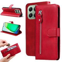 Gangxun - Funda Con Cremallera Para Honor X6C 4G, Carcasa Cartera De Cuero Pu Con Soporte Y Tarjetero