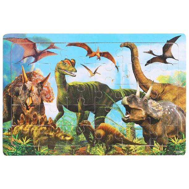 30 Pieces Wooden Jigsaw Puzzle Kids Cartoon Animal Vehicle Puzzles Games Baby Early Learning Educational Toys For Children
