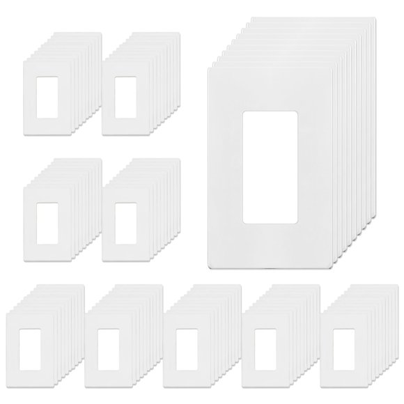 Placa de pared TG de 1 ranura blanca, paquete de 100, 11,9 × 7,4 cm