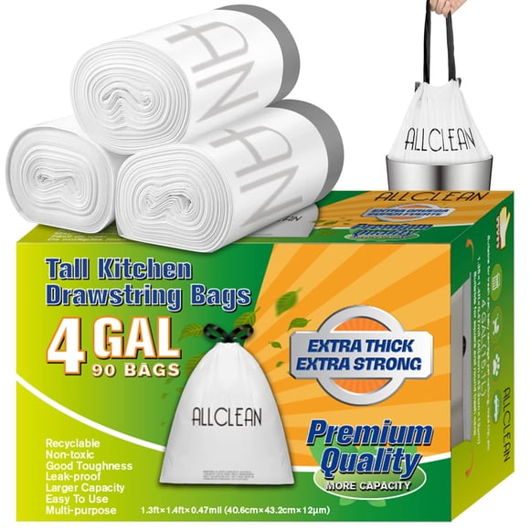 Bolsas de basura ALLCLEAN de 4 galones, 90 unidades, ultraduraderas