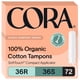 thumbnail image 1 of Aplicador orgánico Tampon Cora, 72 unidades, 100% algodón orgánico, 1 of 8
