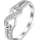 thumbnail image 1 of 1pc Infinity Symbol Ring - Elegant Platinum Rhinestone Design for Women, 1 of 4