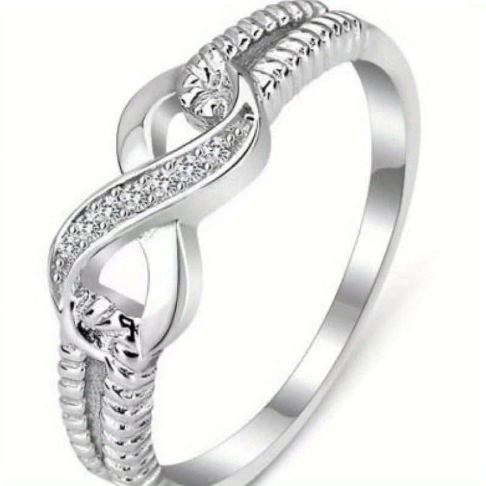 1pc Infinity Symbol Ring - Elegant Platinum Rhinestone Design for Women ...