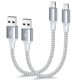 thumbnail image 1 of [Cable de carga] Cargador corto Fushok para iPhone, 30 cm, paquete de 2 unidades, nailon, 1 of 3