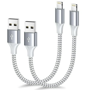 [Cable De Carga] Cargador Corto Fushok Para Iphone, 30 Cm, Paquete De 2 Unidades, Nailon