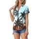 thumbnail image 4 of INSPIRE CHIC Camisas de Regreso a Clases para Mujeres Camisas Hawaianas de Manga Corta con Botones y Estampado Floral Tropical S Coco Azul, 4 of 6