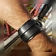 thumbnail image 2 of Brazalete Pulsera Hombre Mujer Cuero Negro Punk Rock, 2 of 3