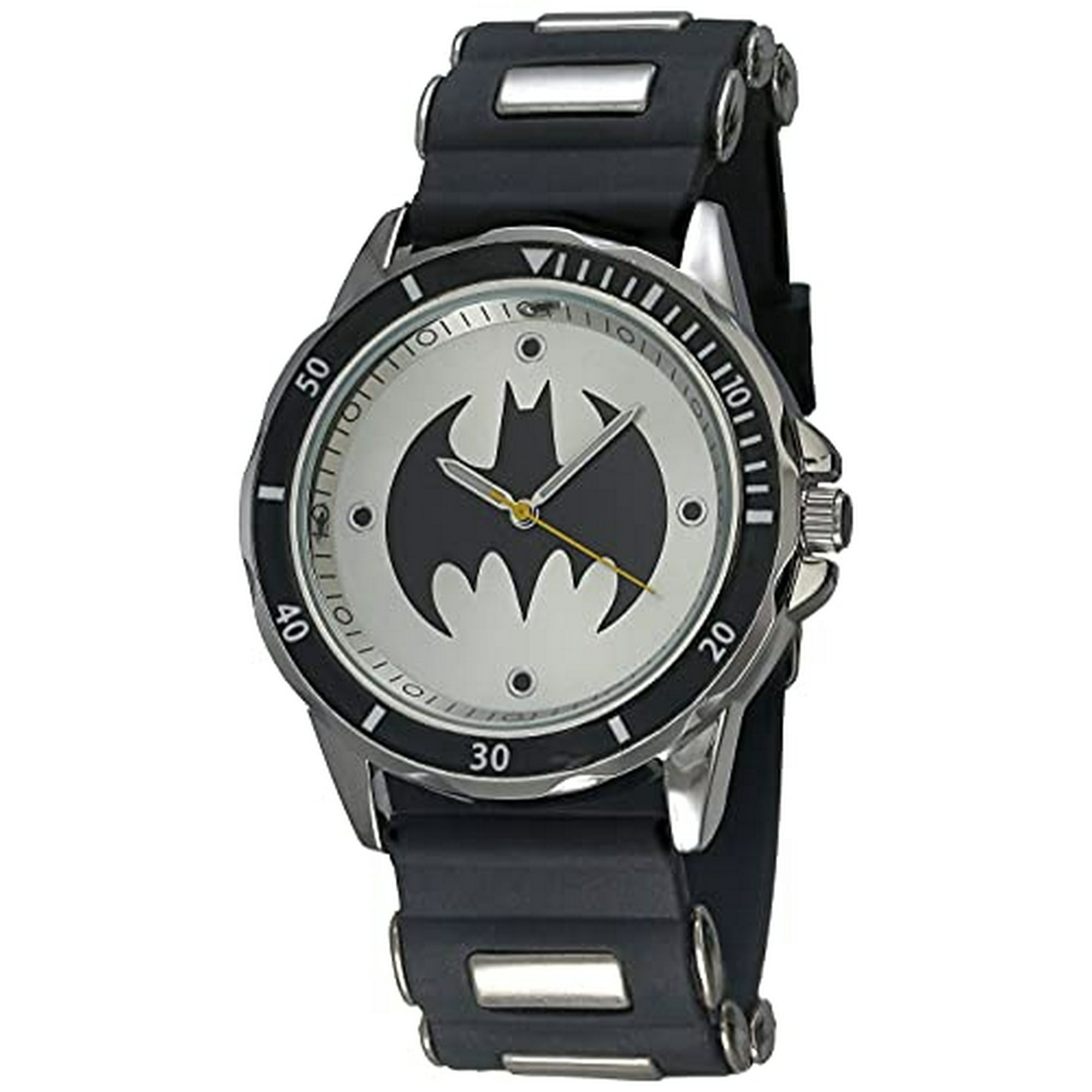 Reloj Analógico Batman Bat9062 Para Hombre Banda De Goma Negra Accutime