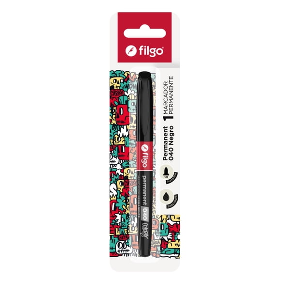 Marcador permanente 040 fino blister 1 negro
