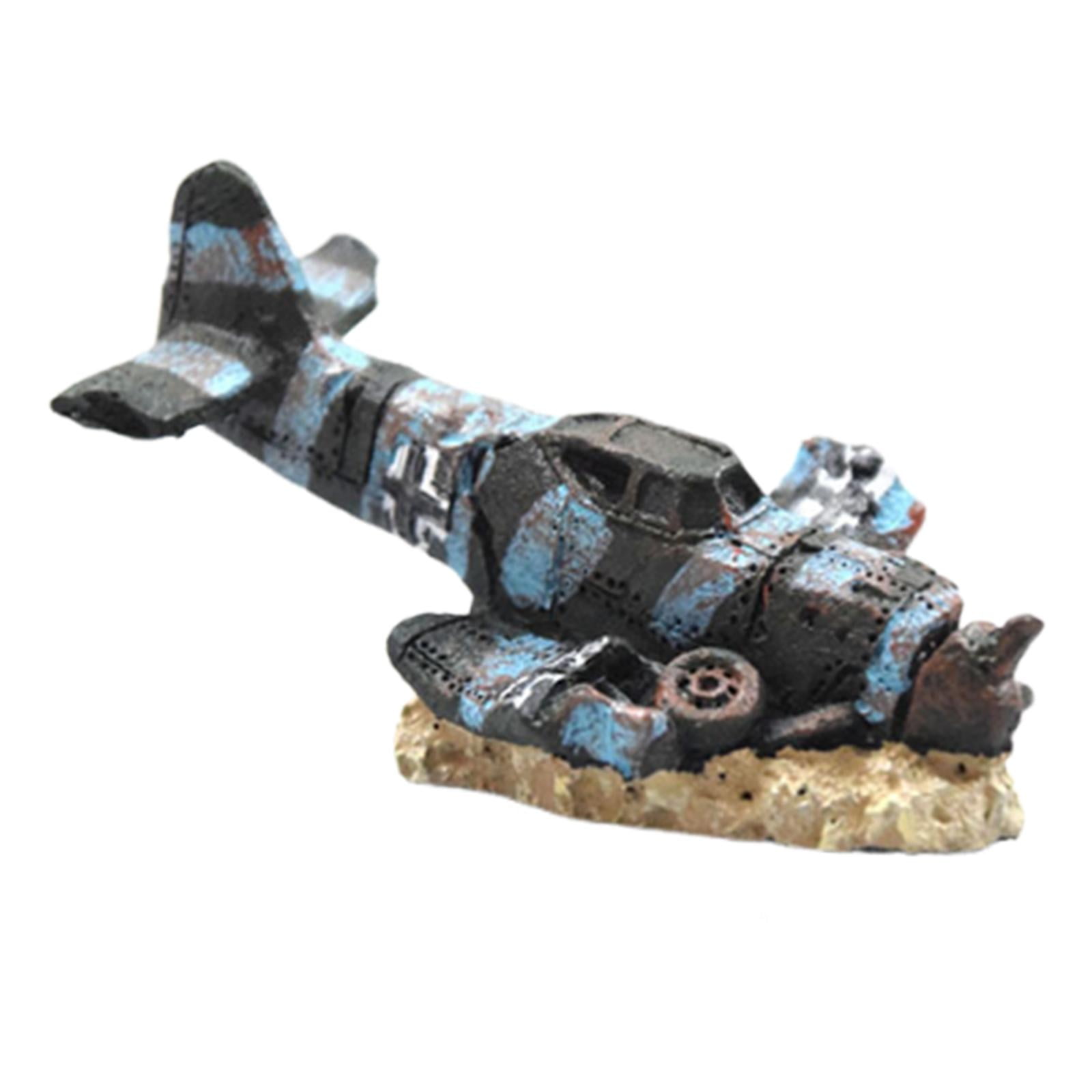 Mini Simulación De Decoración De Acuario Con Restos De Avión Para Caja De Reptiles
