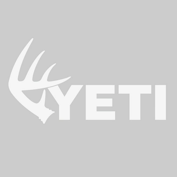 Calcomanía Yeti Sportsman's Whitetsman's Whitettail Shed Antler Window, blanca