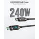 thumbnail image 2 of Cable USB‑C SOOPII 2 m 240 W con pantalla LED de nylon – Pack de 2, 2 of 9