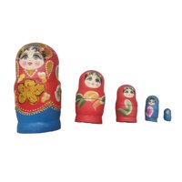 Bothyi - Estante Para Muñecas Matryoshka De 5 Piezas, Hermoso Juego De Muñecas Apilables Para Manualidades, Rojo