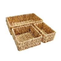 Bothyi - 3 Cestas Tejidas A Mano, Cesta De Almacenamiento De Escritorio Para El Hogar, Revistas, Guardería