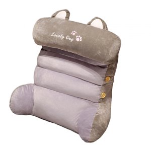Magideal - Almohada De Respaldo De Felpa, Cojín De Soporte De Cintura, Almohada De Soporte De Cintura Transpirable, Cojín De Salón De Respaldo Para Adultos Para Gris