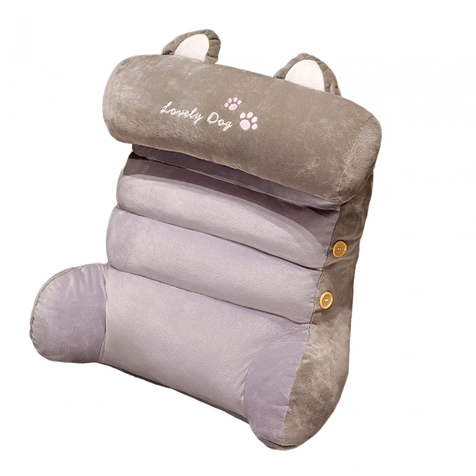 Magideal - Almohada De Respaldo De Felpa, Cojín De Soporte De Cintura, Almohada De Soporte De Cintura Transpirable, Cojín De Salón De Respaldo Para Adultos Para Gris